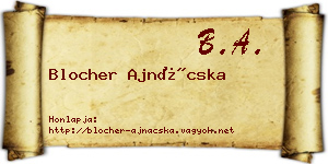 Blocher Ajnácska névjegykártya